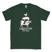 Sports Green liberation to all vegan vegetarian food animal love Classic Tee - PixelWave