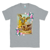 Heather Grey St Michael the Archangel - Protector Catholic Church Angel Classic Tee - PixelWave