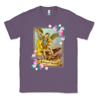 Lavender St Michael the Archangel - Protector Catholic Church Angel Classic Tee - PixelWave