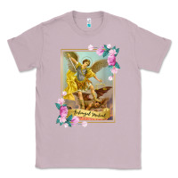 Lilac St Michael the Archangel - Protector Catholic Church Angel Classic Tee - PixelWave