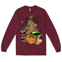 Burgundy halloween owl Long Sleeve Tee - BarkalooDesign