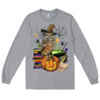 Heather Grey halloween owl Long Sleeve Tee - BarkalooDesign