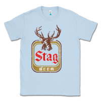 Dusty Blue Vintage Stag Beer, distressed Classic Tee - Craftify