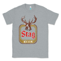 Heather Grey Vintage Stag Beer, distressed Classic Tee - Craftify