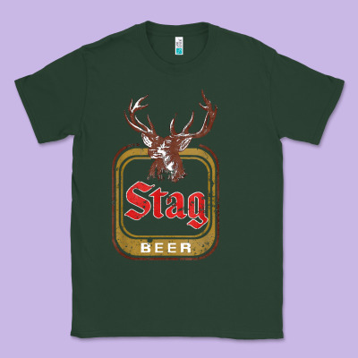 Vintage Stag Beer, Distressed Classic Tee Designed By Craftify