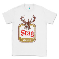 White Vintage Stag Beer, distressed Classic Tee - Craftify
