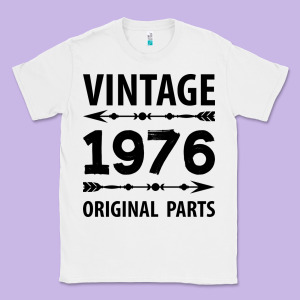 Vintage 1976 Original Parts Classic Tee Designed By Craftify