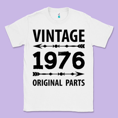 Vintage 1976 Original Parts Classic Tee Designed By Craftify