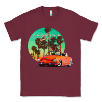 Burgundy karmann ghia sunset palm love quote Classic Tee - Craftify