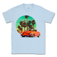 Dusty Blue karmann ghia sunset palm love quote Classic Tee - Craftify
