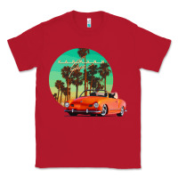 Red karmann ghia sunset palm love quote Classic Tee - Craftify
