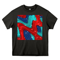 Asphalt american flag stripes seamless pattern Heavy Core Tee - BundleAndBundleShop
