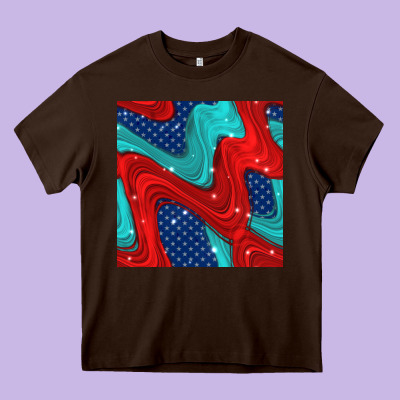 American Flag Stripes Seamless Pattern Heavy Core Tee Designed By Bundleandbundleshop
