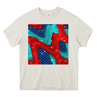 Cream american flag stripes seamless pattern Heavy Core Tee - BundleAndBundleShop