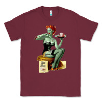 Burgundy Zombie Pin Up Girl Halloween Classic Tee - Craftify