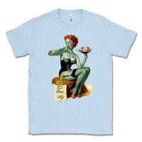 Dusty Blue Zombie Pin Up Girl Halloween Classic Tee - Craftify