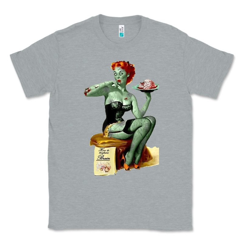 Zombie Pin Up Girl Halloween Classic Tee by Craftify | Teevron