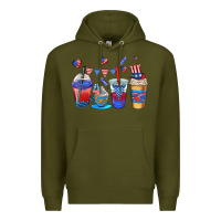 4th Of July Coffee Cups Premium Hoodie | Teevron