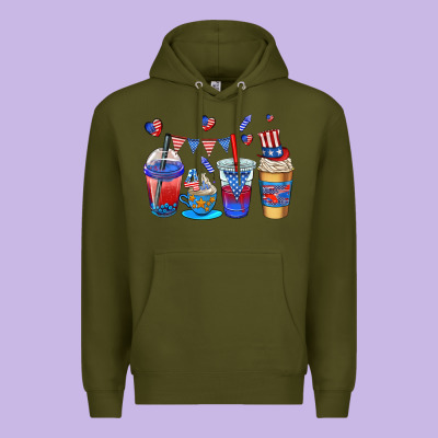 4th Of July Coffee Cups Premium Hoodie Designed By Adodesignshop