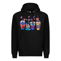 Black 4th of july coffee cups Premium Hoodie - AdoDesignShop