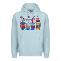 Blue Mist 4th of july coffee cups Premium Hoodie - AdoDesignShop