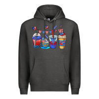 Charcoal Heather 4th of july coffee cups Premium Hoodie - AdoDesignShop