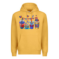 Mustard 4th of july coffee cups Premium Hoodie - AdoDesignShop