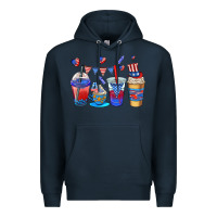 Navy 4th of july coffee cups Premium Hoodie - AdoDesignShop