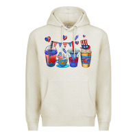 Oatmeal Heather 4th of july coffee cups Premium Hoodie - AdoDesignShop