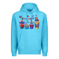 Ocean Blue 4th of july coffee cups Premium Hoodie - AdoDesignShop