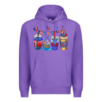 Purple 4th of july coffee cups Premium Hoodie - AdoDesignShop