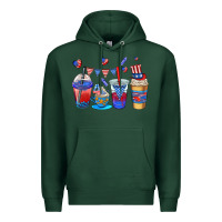 Sports Green 4th of july coffee cups Premium Hoodie - AdoDesignShop