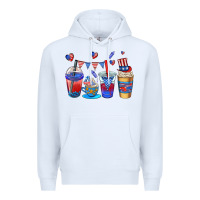 White 4th of july coffee cups Premium Hoodie - AdoDesignShop