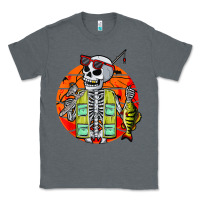 Charcoal Heather skeleton fishing lover moon halloween costume fish Classic Tee - Craftify