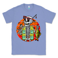 Colony Blue skeleton fishing lover moon halloween costume fish Classic Tee - Craftify