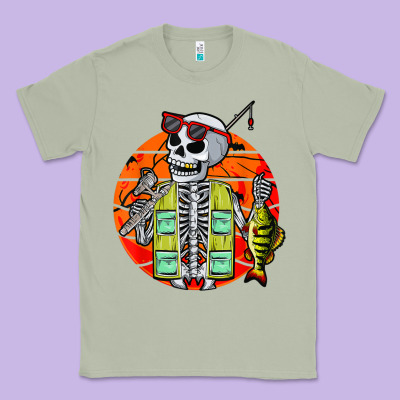 Skeleton Fishing Lover Moon Halloween Costume Fish Classic Tee Designed By Craftify