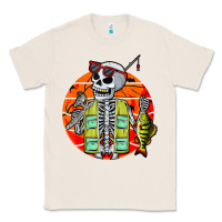 Natural skeleton fishing lover moon halloween costume fish Classic Tee - Craftify