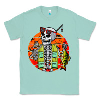 Seafoam skeleton fishing lover moon halloween costume fish Classic Tee - Craftify