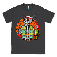 Smoke skeleton fishing lover moon halloween costume fish Classic Tee - Craftify