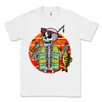 White skeleton fishing lover moon halloween costume fish Classic Tee - Craftify