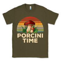 Army Green vintage sunset porcini mushroom hunting boletus edulis t shirt Classic Tee - Craftify
