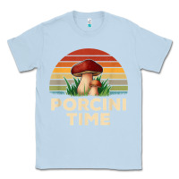 Dusty Blue vintage sunset porcini mushroom hunting boletus edulis t shirt Classic Tee - Craftify