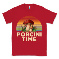 Red vintage sunset porcini mushroom hunting boletus edulis t shirt Classic Tee - Craftify
