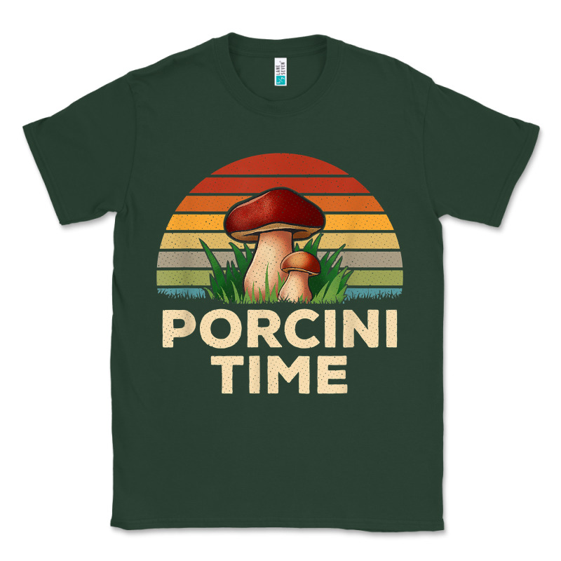 Vintage Sunset Porcini Mushroom Hunting Boletus Edulis T Shirt Classic Tee by Craftify | Teevron