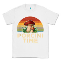 White vintage sunset porcini mushroom hunting boletus edulis t shirt Classic Tee - Craftify