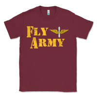 Burgundy Vintage Fly Army Military Pilot Army Aviation Branch Classic Tee - Craftify