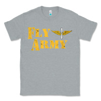 Heather Grey Vintage Fly Army Military Pilot Army Aviation Branch Classic Tee - Craftify