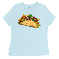 Baby Blue mexican taco Ladies Tee - Artiststas
