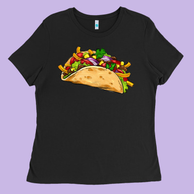Mexican Taco Ladies Tee Designed By Artiststas