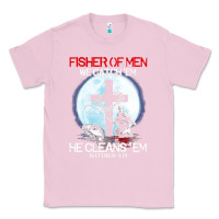 Bubblegum Pink fisher of men we catch  em he cleans  em matthew 4 19 Classic Tee - Craftify